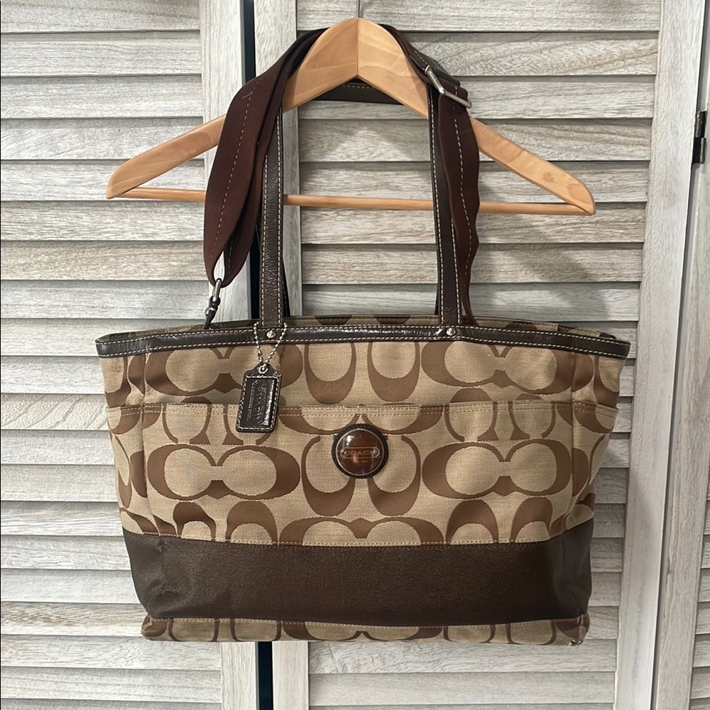 Coach Brown Signature Diaper Bag